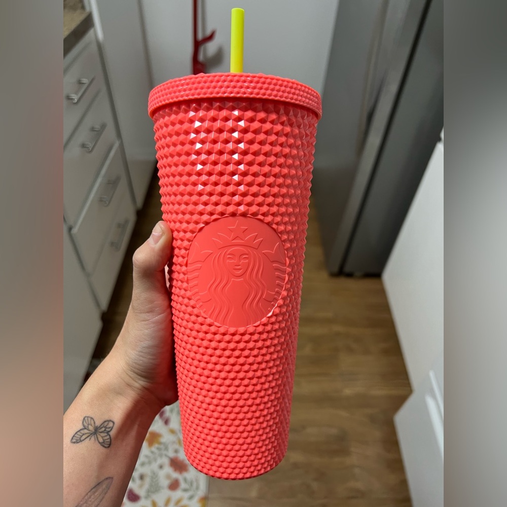 coral dragon fruit Starbucks studded tumbler venti 24oz